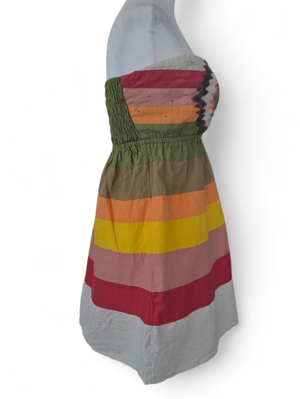 Judith March Colorblock Strapless Summer Mini Dress - Picture 5 of 8